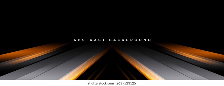 Black and orange modern abstract background with gray and yellow glowing movement and high-speed light effect. Vector illustration