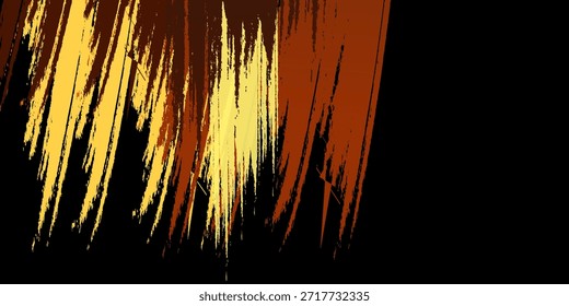 Fondo abstracto moderno negro y naranja con movimiento brillante amarillo y efecto de luz de alta velocidad. Ilustración vectorial 