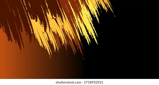 Fondo abstracto moderno negro y naranja con movimiento brillante amarillo y efecto de luz de alta velocidad. Ilustración vectorial