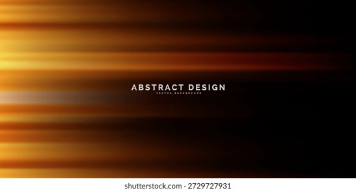 Fondo abstracto moderno negro y naranja con movimiento brillante amarillo y efecto de luz de alta velocidad. Ilustración vectorial