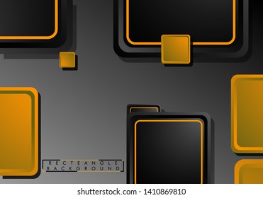 Black and orange neon squares abstract hi-tech background. Vector geometric design
