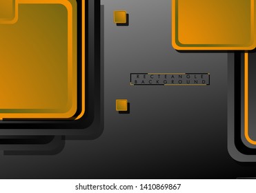 Black and orange neon squares abstract hi-tech background. Vector geometric design
