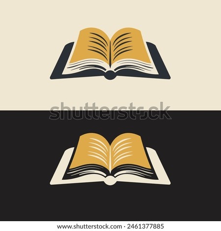 Black and orange open book