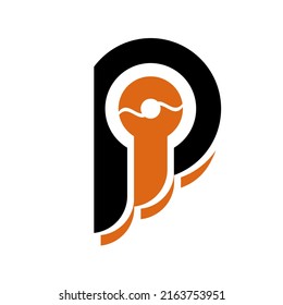 los logotipos vectores p+i y e+d+y de naranja negro son buenos para el negocio