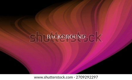 Black, orange and pink abstract background with sharp wavy lines and gradient transition, dynamic flame shape. Inclined bends