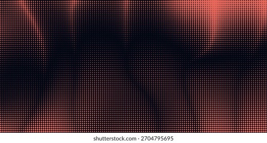Black orange polka dot gradient halftone background. Pop art cartoon dot texture with comic graphic design, Horizontal abstract patterned wall for digital technology cover.
