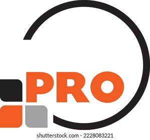 Black and orange PRO logo on a white background with petals