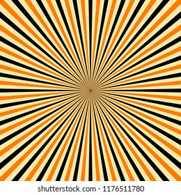 black and orange radial rays, halloween background