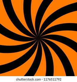 black and orange radial rays, halloween background