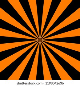 black and orange radial rays, halloween background