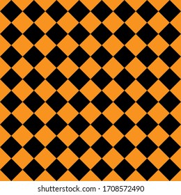 Black and orange rhombuses seamless pattern. Vector illustration.