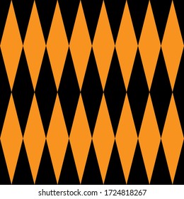Black and orange rhombuses seamless pattern. Vector illustration.