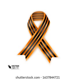 Black and orange ribbon of St George isolated on white background. May 9 russian holiday victory day, Can be used like decoration for May 9 holiday greeting card. Vector eps 10 format