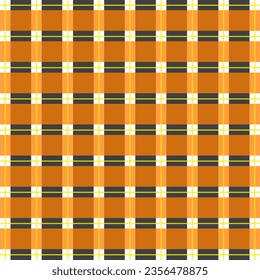 Black and Orange Scott pattern for Halloween festival decoration. Vector background for card or table cloth printing.  Autumn pattern for season celebrating.
