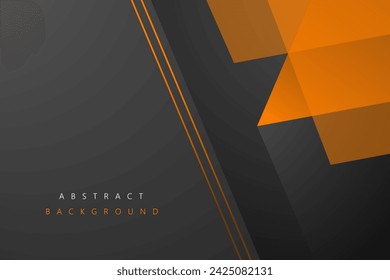 Black and orange shape abstract background with luxury concept design. vector illustration
