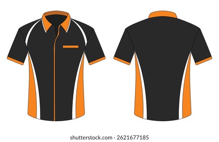 Black and Orange Shirt Work Uniform Template