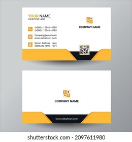 Black and orange simple business card design template	