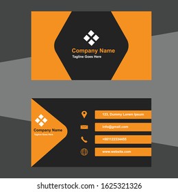 Black and orange simple visiting card