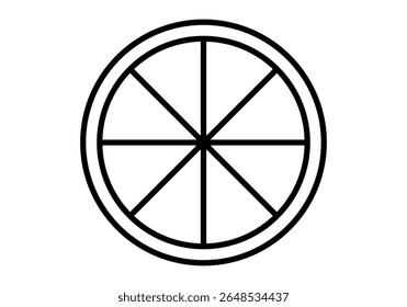 Black orange slice icon on white background