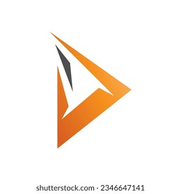 Schwarz-orangefarbener Dreiecksbuchstabe D Symbol auf weißem Hintergrund