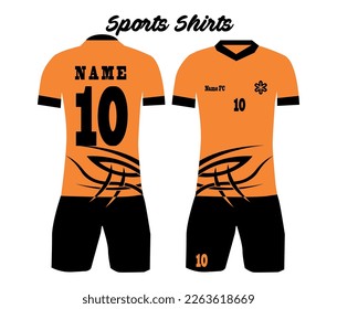 Black orange sports t-shirt vector, illustration design.