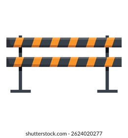 Barrera rayada negra y naranja está bloqueando el acceso a un área restringida