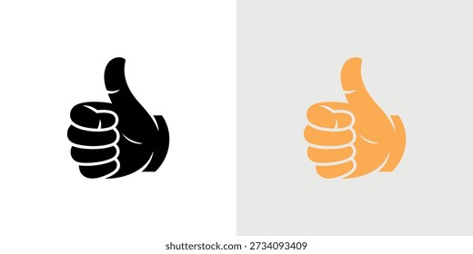 Black and orange thumbs-up icons side-by-side, representing approval and positive affirmation.