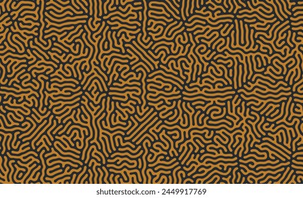 Black and Orange turing lines organic shape patterns background design