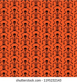 black orange vector skeleton pattern
