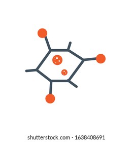 Black and orange virus design, Bacterium organism molecule microbe cell disease illness health medical and infection theme Vector illustration