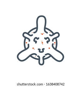 Black and orange virus design, Bacterium organism molecule microbe cell disease illness health medical and infection theme Vector illustration