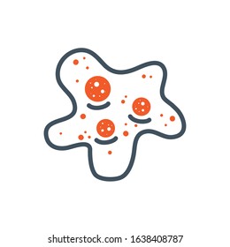Black and orange virus design, Bacterium organism molecule microbe cell disease illness health medical and infection theme Vector illustration