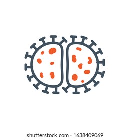 Black and orange virus design, Bacterium organism molecule microbe cell disease illness health medical and infection theme Vector illustration