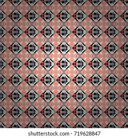 Black, orange and white background texture. Vector illustration. Endless abstract seamless pattern.