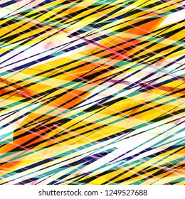 Black, orange, white diagonal strokes. Seamless texture from lines and stripe. Abstract vector background for web page, banners backdrop, fabric, home decor, wrapping