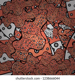 Black, orange and white on colors. Vector. Seamless Abstract Retro Background Design. Tender fabric pattern. Pattern.