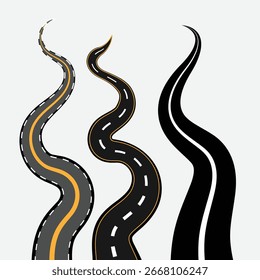 Preto laranja e branco Três Zigzag projeto estrada estrada