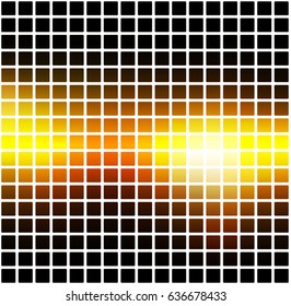 Black orange yellow vector abstract rounded corners tiles mosaic over white background square 