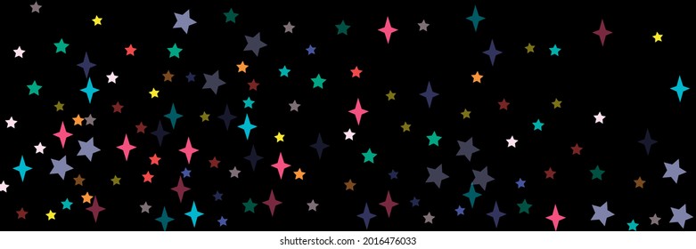 Black Orange Yellow Vivid Pastel Chaotic Colorful Sky Wallpaper. Pink Turquoise Blue Green Lavender Multicolor Grey Stars Pattern. Violet Print Red Night Vibrant Stars Bright Background.