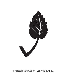 black organic checkmark sign icon vector element design template