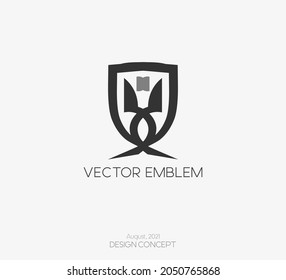 Elemento de diseño de emblema orgánico negro para la nueva identidad de marca y negocio. Vector