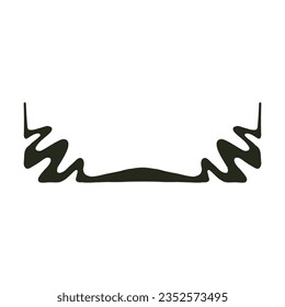Black organic vintage hand drawn divider. Vector decorative element.