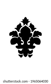 Black oriental pattern on white background. Element for design. Vector illustration.