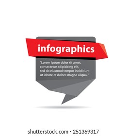 black origami paper speech bubble or web banner .vector illustration