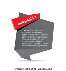 black origami paper speech bubble or web banner .vector illustration