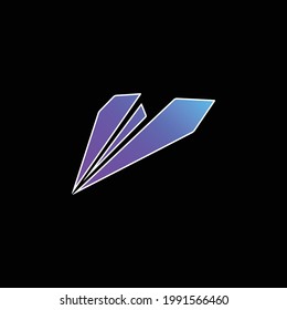 Icono del vector de gradiente azul del plano de origen negro