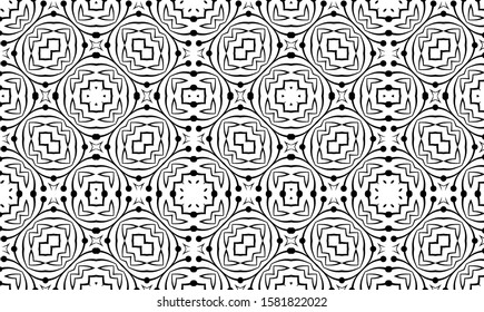 Black ornament abstract seamless pattern