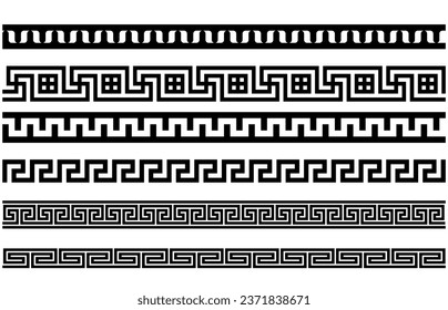 Black ornament collection set vector