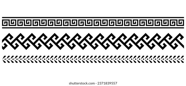 Black ornament collection set vector