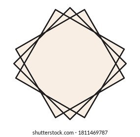 black ornament frame in square shaped design of Decorative element theme Vector illustration